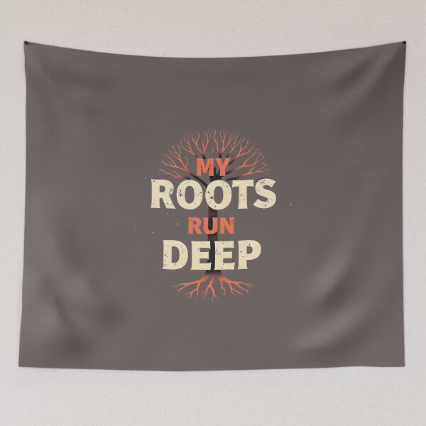 Item preview, My Roots Run Deep Vintage Family Heritage Tree Typography Design designed and sold by Vajid Designs .