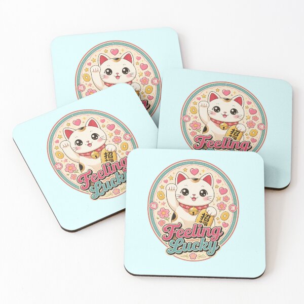 Item preview, Feeling Lucky | Cute Retro Lucky Cat Vintage retro-style Maneki-neko art designed and sold by HOODYBUDSTYLES.