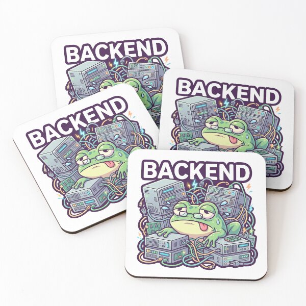 Item preview, Tired Backend Developer Frog in Server Room Sticker designed and sold by Urben Loop.