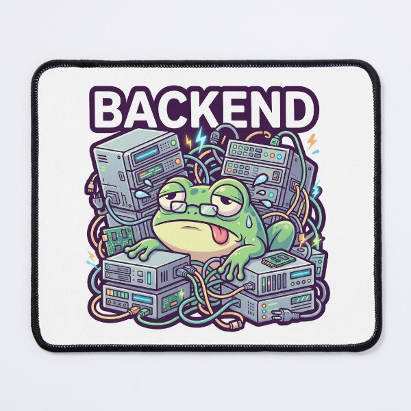 Item preview, Tired Backend Developer Frog in Server Room Sticker designed and sold by Urben Loop.