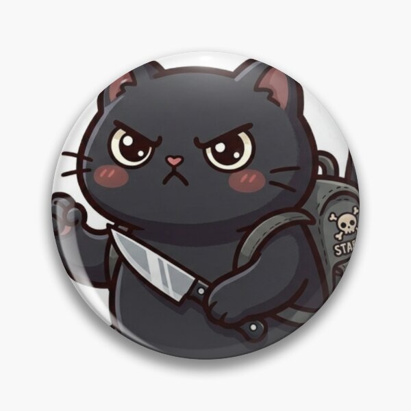 Item preview, Funny Stabby Cat Im Not Angry Im Stabby Cute Black Cat Meme designed and sold by JeevanStickers.