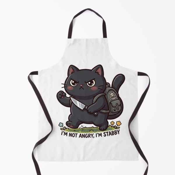 Item preview, Funny Stabby Cat Im Not Angry Im Stabby Cute Black Cat Meme designed and sold by JeevanStickers.
