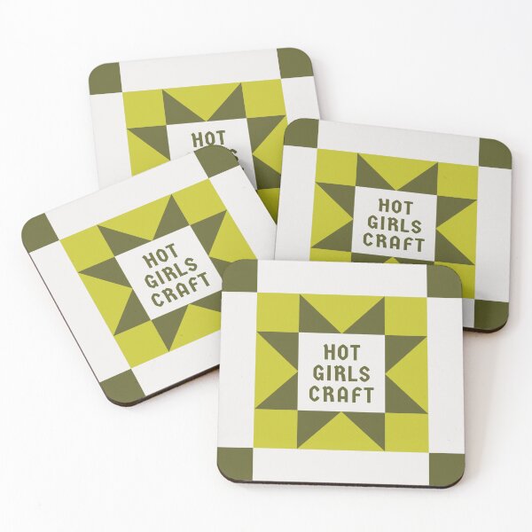Item preview, hot girls craft | green, aesthetic, vintage, sawtooth star designed and sold by lex huff art.