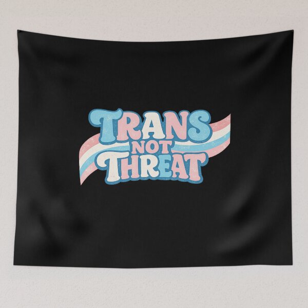 Item preview, Trans Not Threat Retro 70s Pride Typography designed and sold by AMICO77.