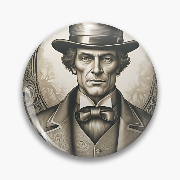 Item preview, Victorian Gentleman Top Hat Portrait, Steampunk Dark Academia Engraving designed and sold by DarkOriginArts.