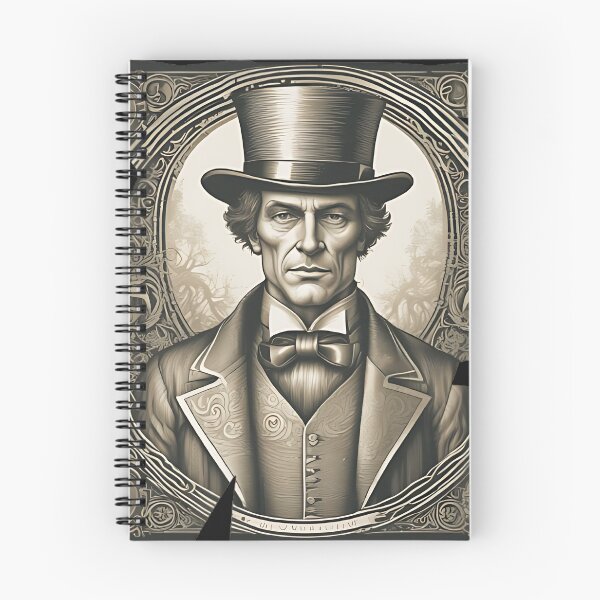 Item preview, Victorian Gentleman Top Hat Portrait, Steampunk Dark Academia Engraving designed and sold by DarkOriginArts.