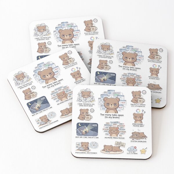 Item preview, Teddy Bear Mentally Unavailable Sticker Pack designed and sold by Softbear Atelier.
