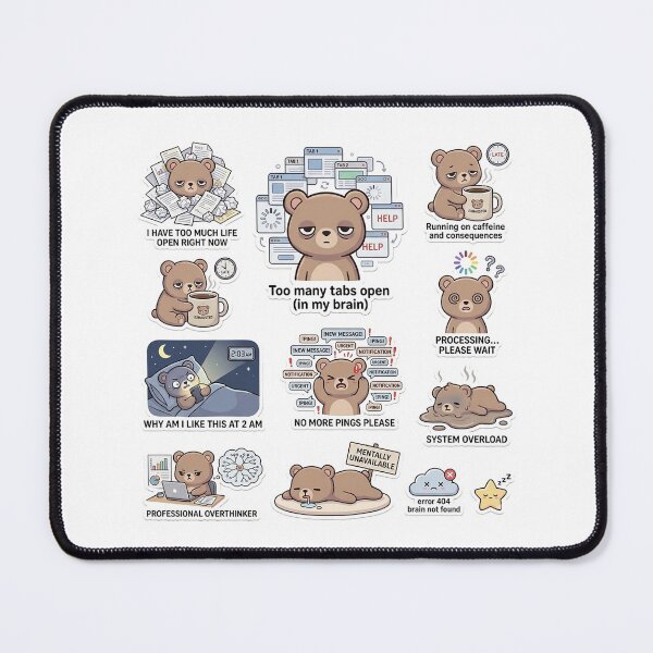 Item preview, Teddy Bear Mentally Unavailable Sticker Pack designed and sold by Softbear Atelier.
