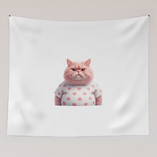 Item preview, cute pink fat cat designed and sold by Artchara..