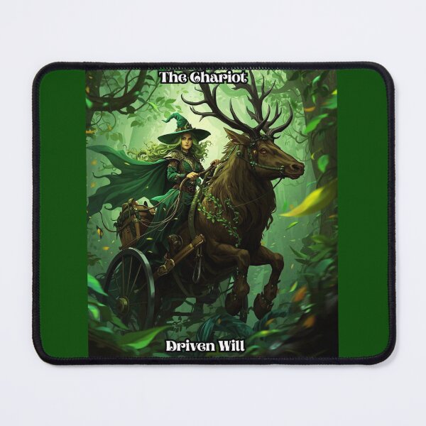 Item preview, The Chariot - Tarot Card from Wildwood Green Witch Tarot Deck designed and sold by Earth Nature Creations.