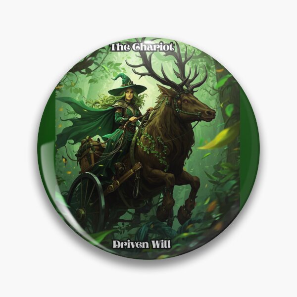 Item preview, The Chariot - Tarot Card from Wildwood Green Witch Tarot Deck  designed and sold by Earth Nature Creations.