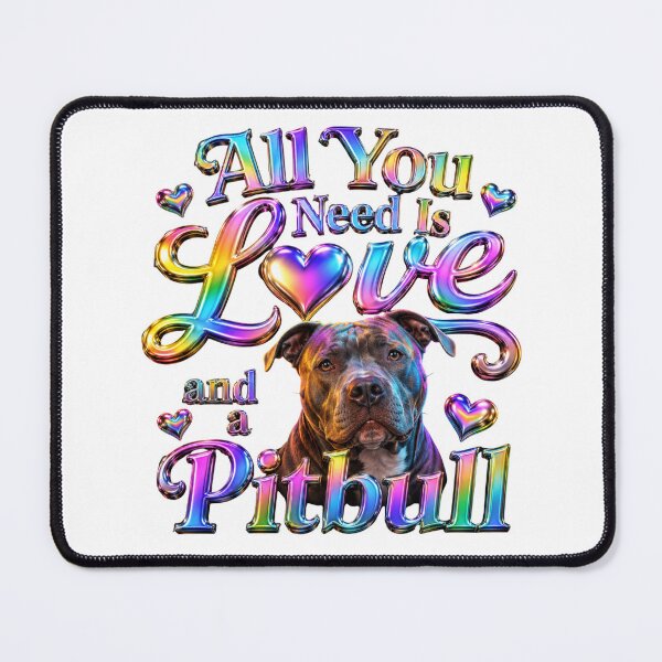 Item preview, All You Need Is Love and a Pitbull - 3D Iridescent Chrome Rainbow designed and sold by My Pitbull Place.