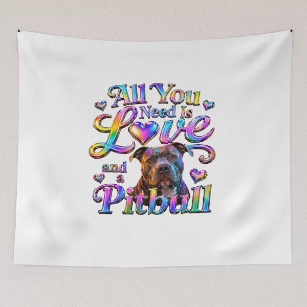 Item preview, All You Need Is Love and a Pitbull - 3D Iridescent Chrome Rainbow  designed and sold by My Pitbull Place.