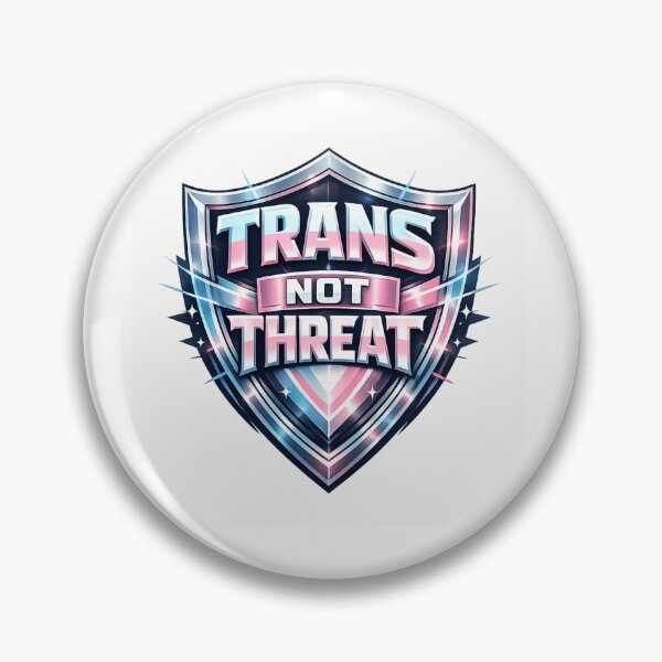 Item preview, Trans Not Threat Futuristic Shield Pride Streetwear designed and sold by AMICO77.