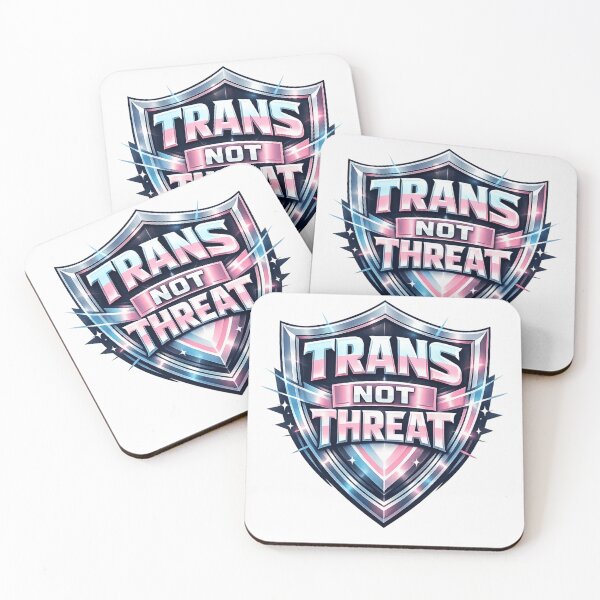 Item preview, Trans Not Threat Futuristic Shield Pride Streetwear designed and sold by AMICO77.