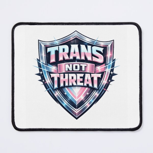 Item preview, Trans Not Threat Futuristic Shield Pride Streetwear designed and sold by AMICO77.