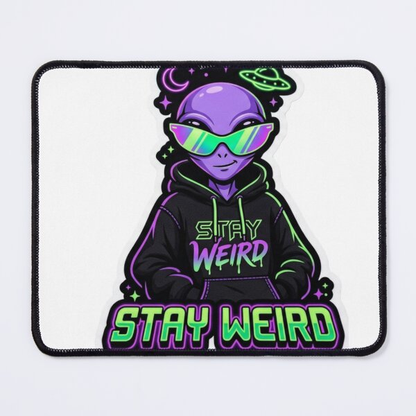 Item preview, Stay Weird Alien Wearing Sunglasses Cool Neon Sci Fi Aesthetic designed and sold by JeevanStickers.