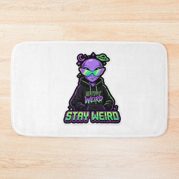 Item preview, Stay Weird Alien Wearing Sunglasses Cool Neon Sci Fi Aesthetic designed and sold by JeevanStickers.
