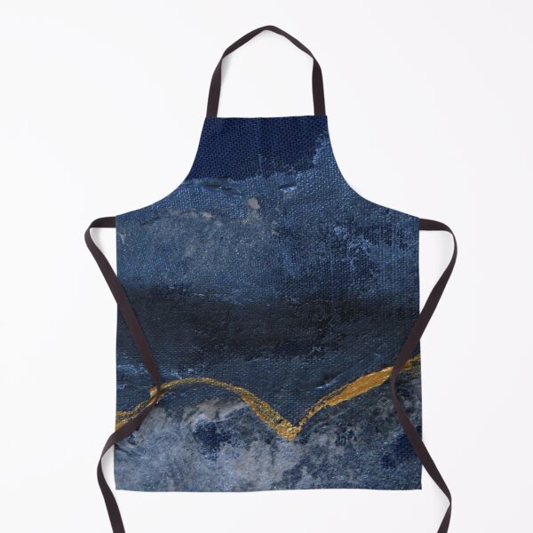 Item preview, Journey Path textile painting in metallic blues and gold with volcano ash designed and sold by ChillonLeachArt.
