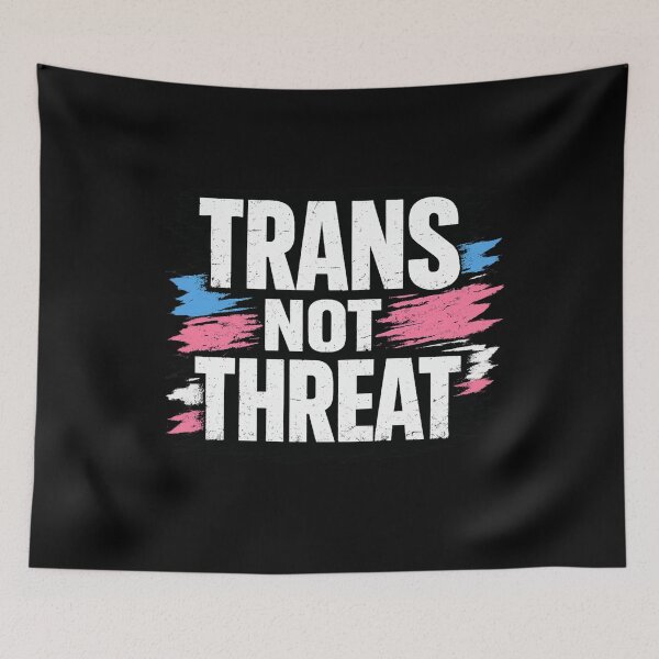 Item preview, Trans Not Threat Protest Streetwear Graphic Tee designed and sold by AMICO77.
