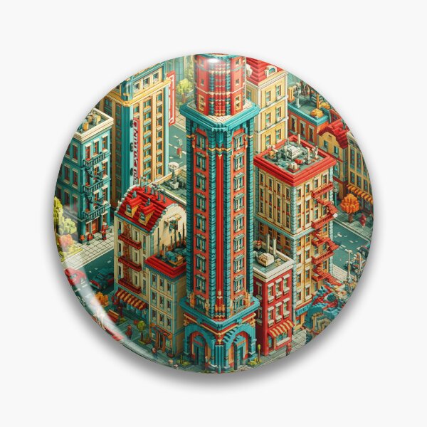 Item preview, Pixel Art Cityscape with Airplanes designed and sold by PetsArt.