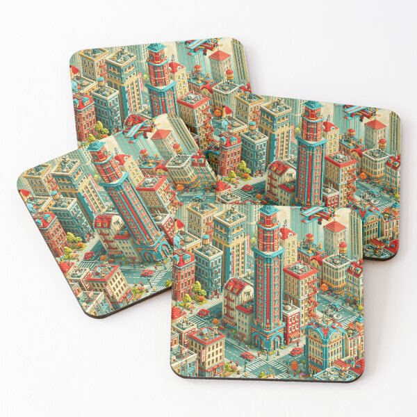 Item preview, Pixel Art Cityscape with Airplanes designed and sold by PetsArt.