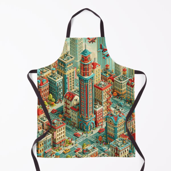 Item preview, Pixel Art Cityscape with Airplanes designed and sold by PetsArt.