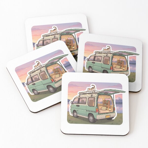 Item preview, Lofi Study Van Japanese Mountain Sunset designed and sold by sbsteam2000.