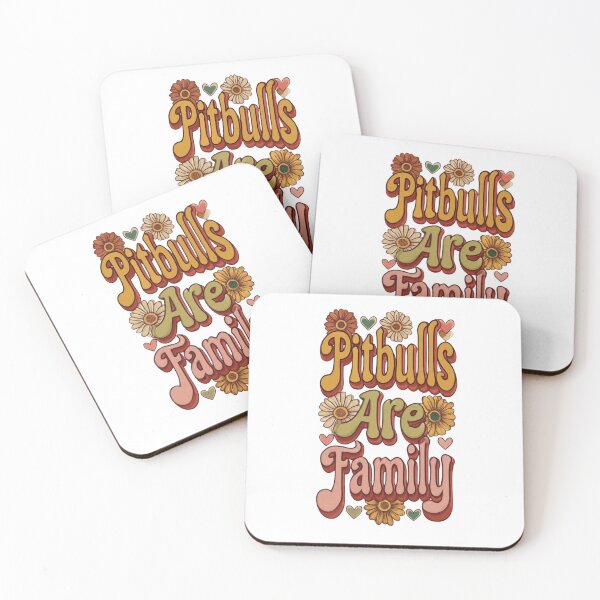 Item preview, Pitbulls Are Family - Retro 70s Groovy Wavy Bubble Lettering Art designed and sold by My Pitbull Place.