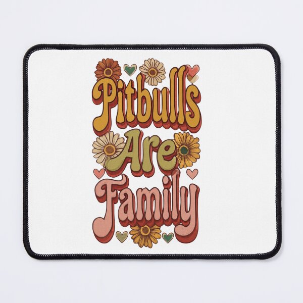 Item preview, Pitbulls Are Family - Retro 70s Groovy Wavy Bubble Lettering Art designed and sold by My Pitbull Place.