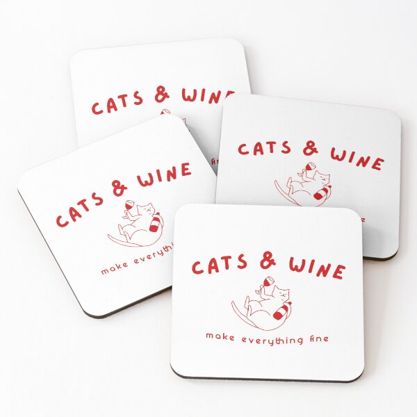 Item preview, Cats & Wine Make Everything Fine | Cute Cat Wine Lover Design designed and sold by romelleworks.