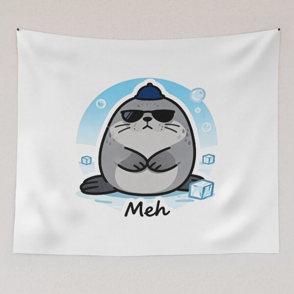 Item preview, Chill Seal Aesthetic Sticker MEH 1 designed and sold by HealthyEnvy.