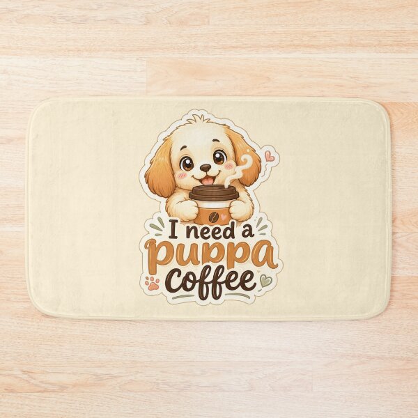 Item preview, I Need a Puppa Coffee Cute Puppy Coffee Lover Sticker designed and sold by miubiyori.