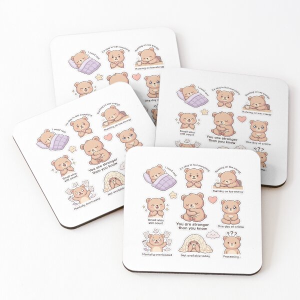 Item preview, You Are Stronger Than You Know Teddy Bear Sticker Pack designed and sold by Softbear Atelier.