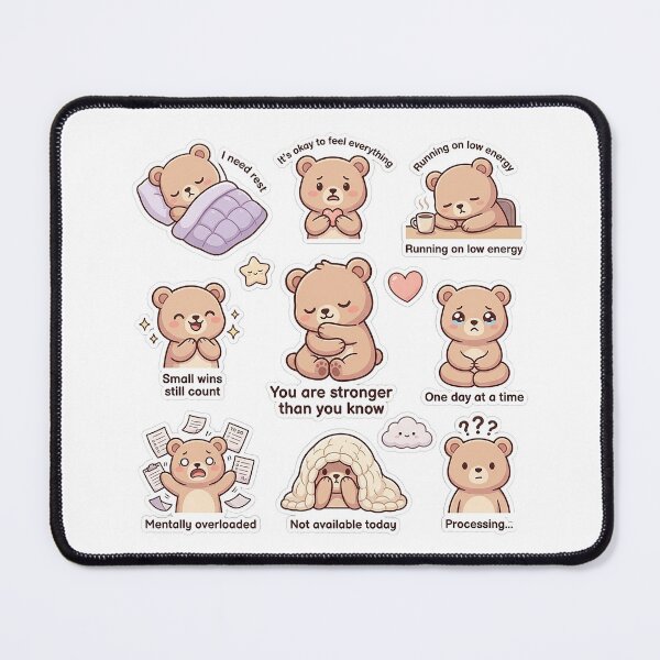 Item preview, You Are Stronger Than You Know Teddy Bear Sticker Pack designed and sold by Softbear Atelier.