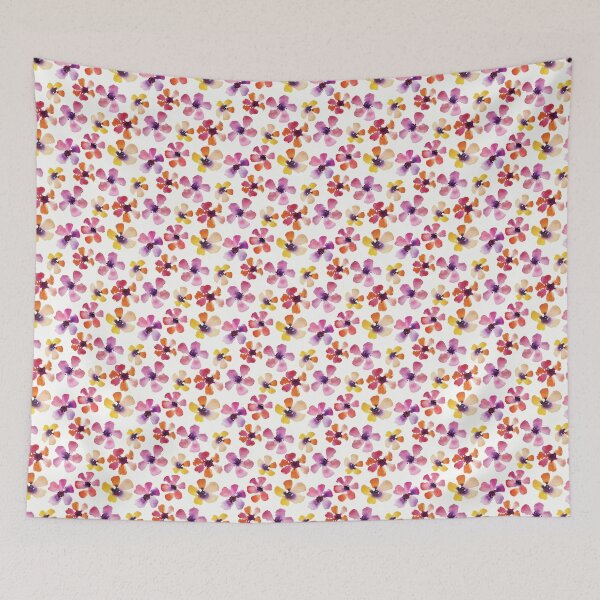 Item preview, Rainy Day Flowers, watercolor repeating pattern designed and sold by Claudia Parsons Art.