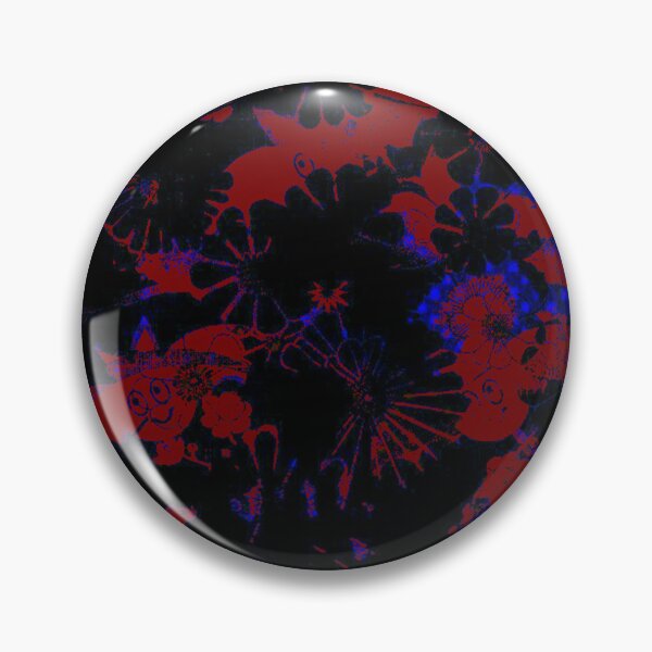 Item preview, Nocturnal Bats Dark Red Neon Blue Gothic Pattern designed and sold by BatNature.