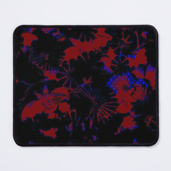 Item preview, Nocturnal Bats Dark Red Neon Blue Gothic Pattern designed and sold by BatNature.