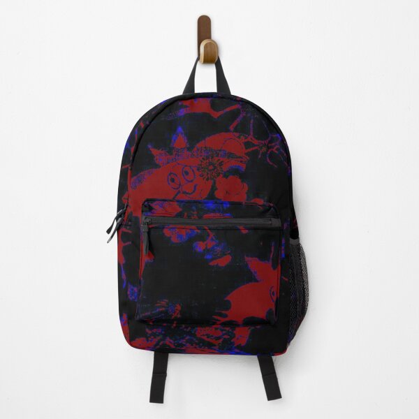 Item preview, Nocturnal Bats Dark Red Neon Blue Gothic Pattern designed and sold by BatNature.