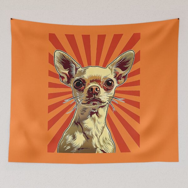 Item preview, Chihuahua Portrait with Sunburst Background designed and sold by PetsArt.