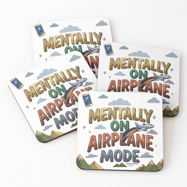 Item preview, Mentally on Airplane Mode Vintage Travel Art designed and sold by Northern Glow Art.