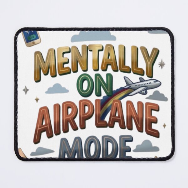 Item preview, Mentally on Airplane Mode Vintage Travel Art designed and sold by Northern Glow Art.