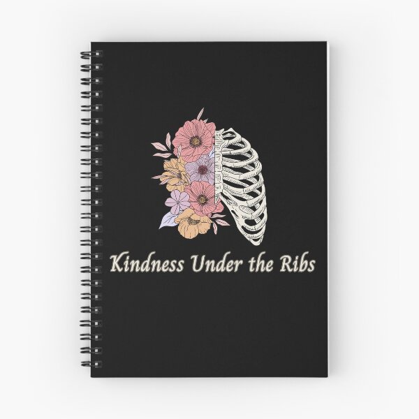 Item preview, Kindness Under the Ribs - Aesthetic Floral Skeleton Art designed and sold by thazinart.