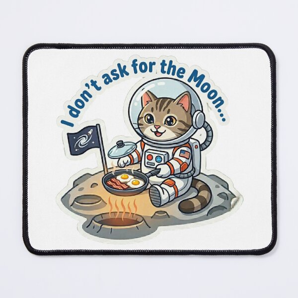 Item preview, Space Cat Breakfast on the Moon designed and sold by NadinGerasi.