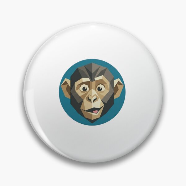 Item preview, Geometric Monkey Face – Low Poly Sticker for Modern Nature Lovers designed and sold by bsbd-action.