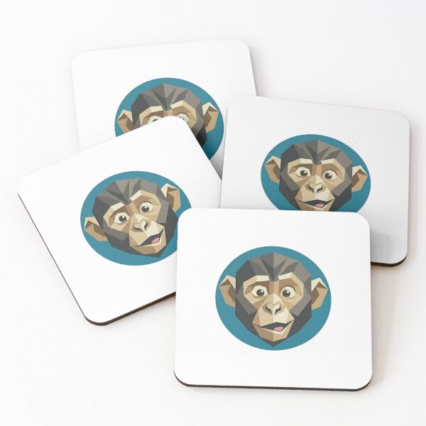Item preview, Geometric Monkey Face – Low Poly Sticker for Modern Nature Lovers designed and sold by bsbd-action.