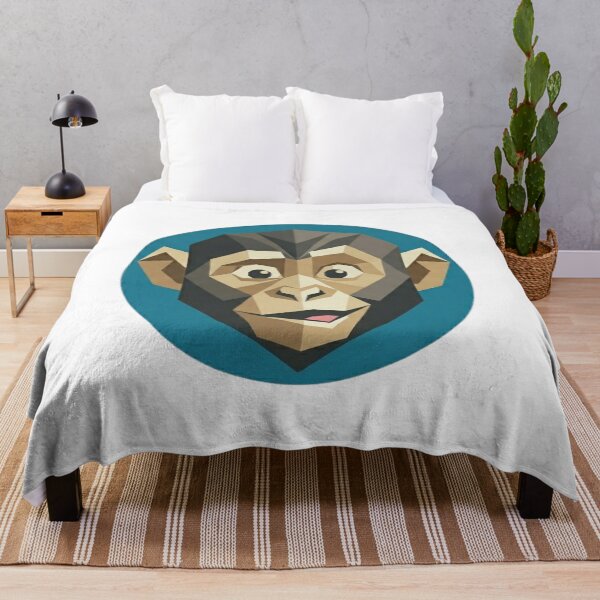 Item preview, Geometric Monkey Face – Low Poly Sticker for Modern Nature Lovers designed and sold by bsbd-action.