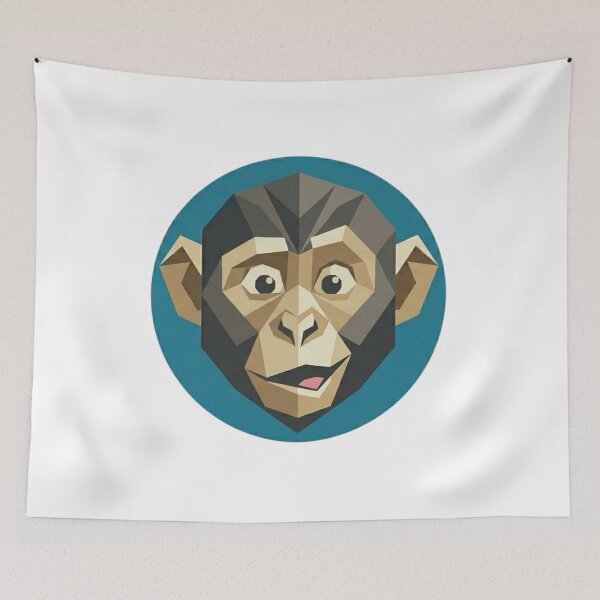Item preview, Geometric Monkey Face – Low Poly Sticker for Modern Nature Lovers designed and sold by bsbd-action.