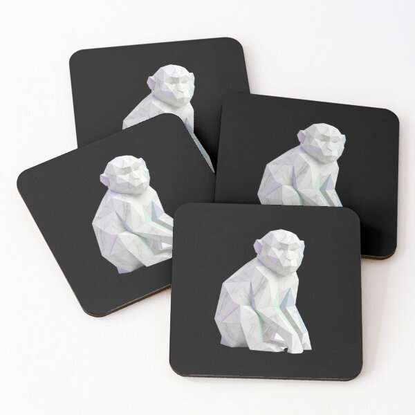 Item preview, Marbled Monkey Sculpture – Elegant Polygonal Art for Interior Decoration designed and sold by bsbd-action.
