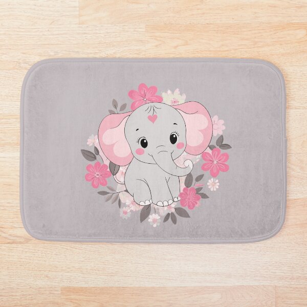 Item preview, Cute baby elephant on flowers designed and sold by Gatugi.